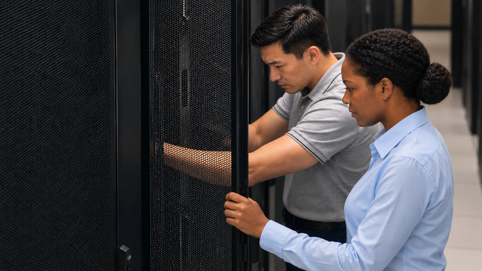 Technicien ITinSell Cloud assurant l’infogérance de serveurs au datacenter de La Ciotat